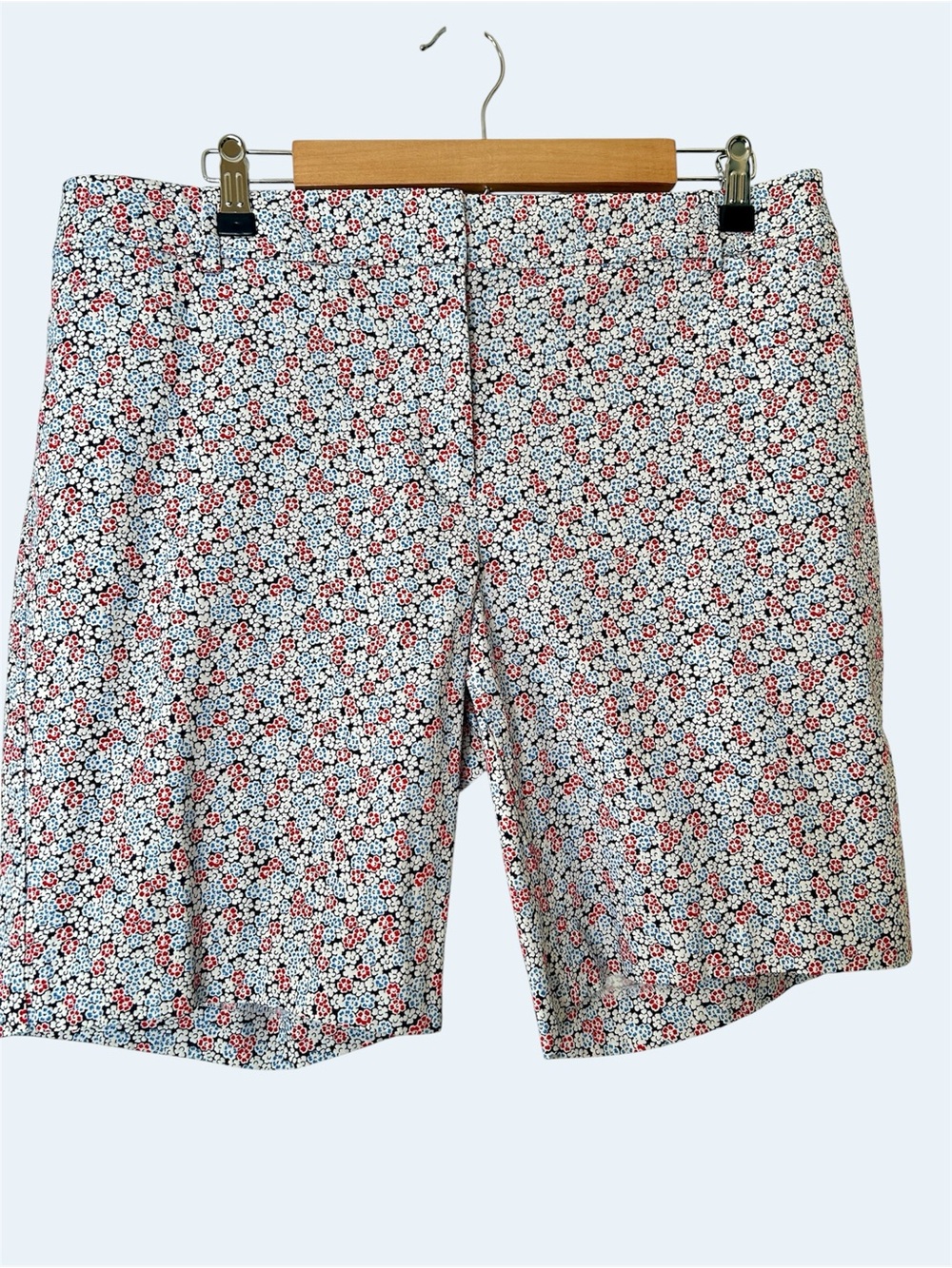 Talbots Geranium Floral Perfect Shorts Blue Red White Plus size 16WP